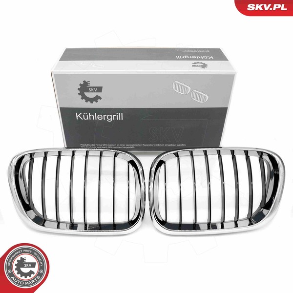 Esen SKV KüHlergrill KüHlergitter Chrom Schwarz FüR BMW X5 E53-image