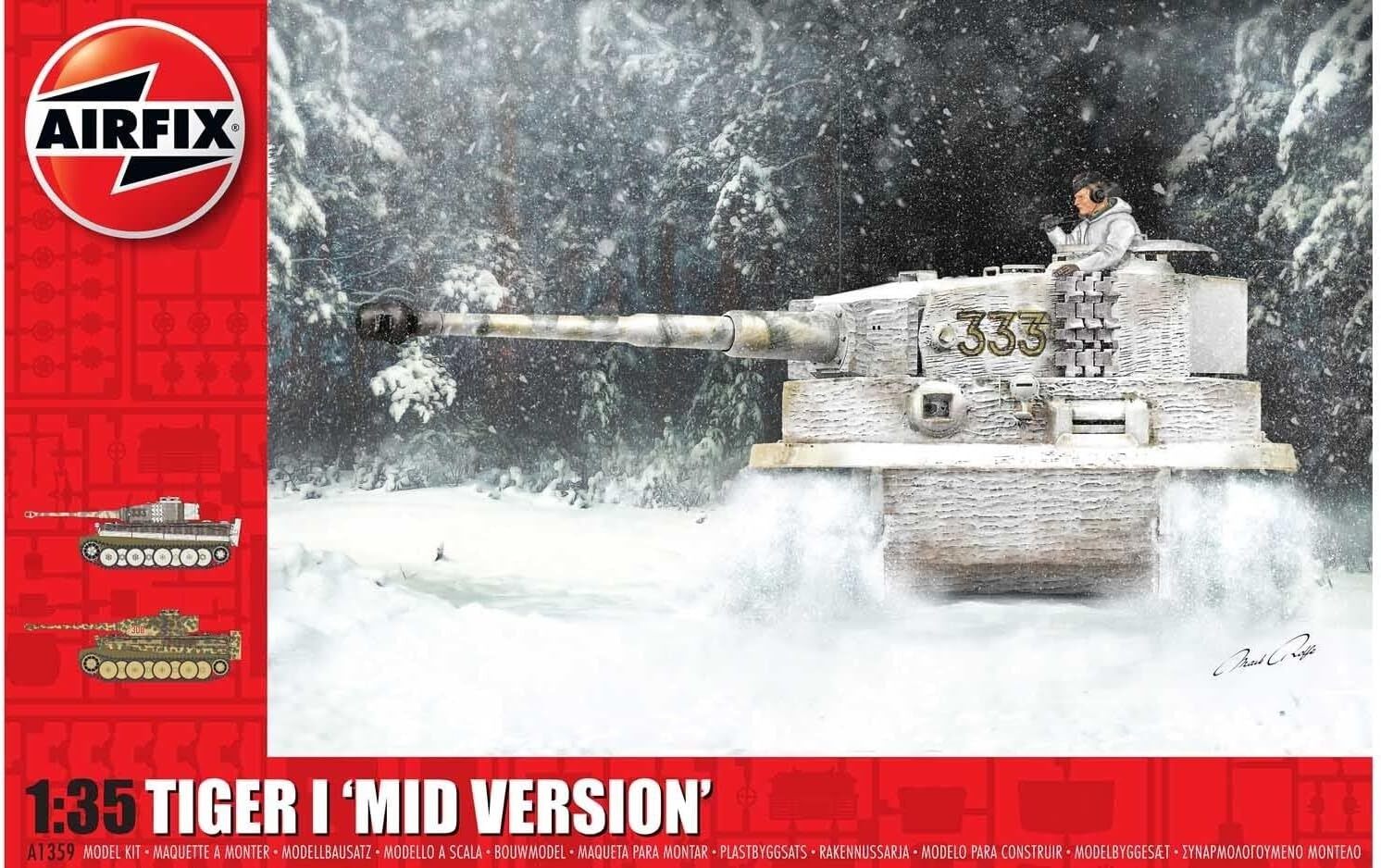Airfix 1:35 Tiger I Mid Version WWII Tank Model Kit A1359
