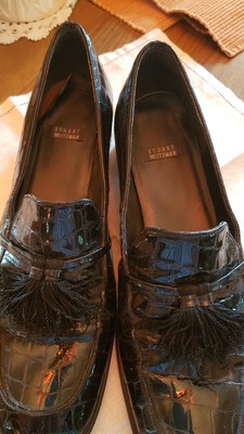 ladies black patent loafers