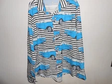 Romwe Mens Button Down Long Sleeve Dress Party Shirt Vintage Cars XXL Halloween