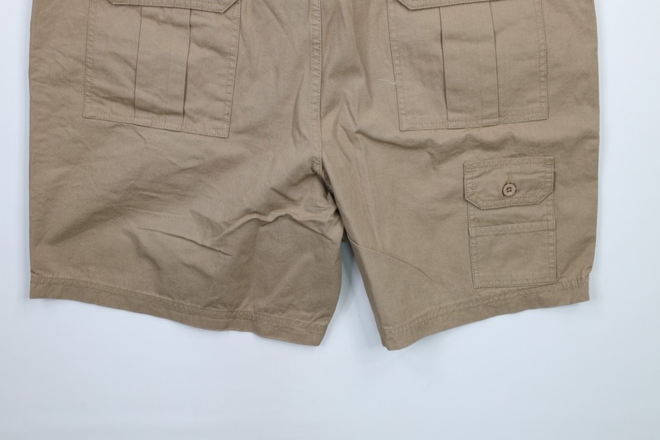 Vintage 90s Streetwear Mens Size 42 Faded Above Knee Cargo Shorts Beige