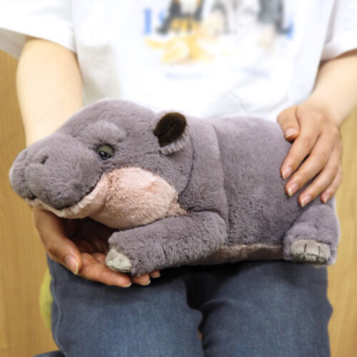 Sun Lemon Lap-Sized Pygmy Hippo Hippopotamus Plush Toy 34 cm Knee