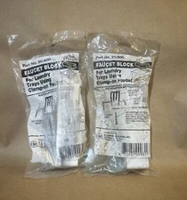 Lot of 2| E.L. Mustee Molded Faucet Block Plastic White 20.600