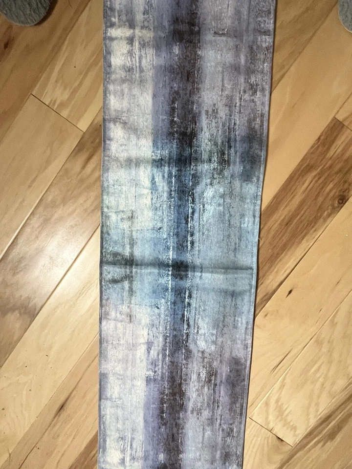 Table Runner 70" X 13" Shades of Blue Pointed ends Lined Poly Blend - Image 3 of 4