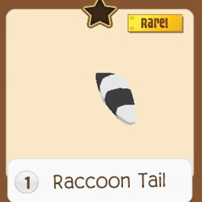 Animal Jam Play Wild Black-Tip Raccoon Tail (Check Desc)