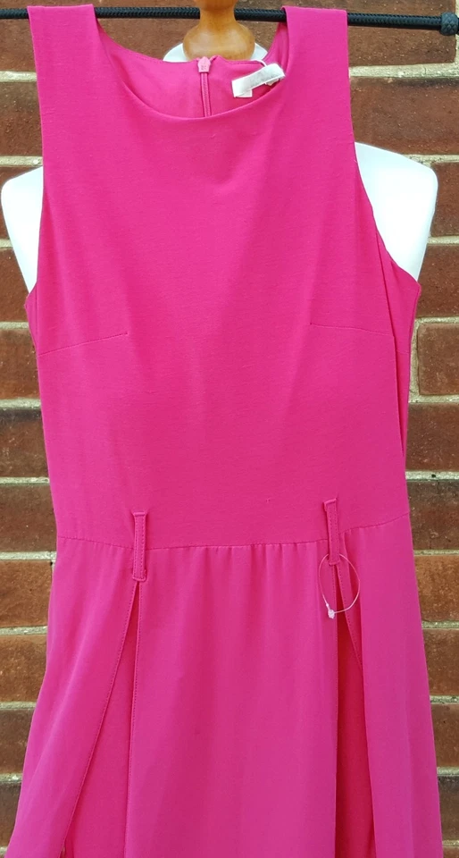 Debenhams Julian Macdonald Diamant Riemchen Kirschrot Langes Sommerkleid UK 8 - Bild 3 von 4