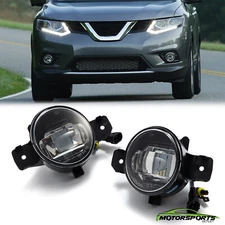 Fit 05-20 Nissan Altima Rogue Maxima Sentra Clear Lens Chrome LED Fog Lights