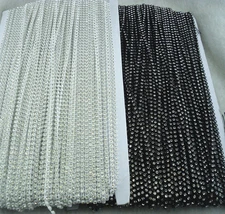 SS6 A Grade clear glass crystal 2mm Rhinestone banding white black Setting chain