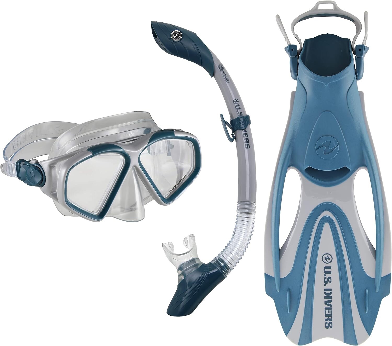 U.S. Divers Adult Cozumel Mask/Seabreeze II Snorkel/Proflex Fins/Gearbag SMALL