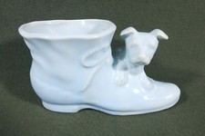 vintage SHAWNEE ART POTTERY TERRIER DOG shoe BOOT ceramic animal PLANTER USA