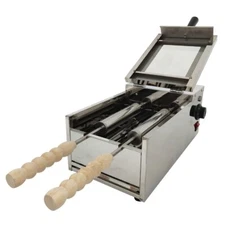 Dual Station Electric Chimney Cake Maker Rolling Waffle Machine Dessert Oven