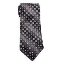 Vintage Daniel Craig Men's Silk Dress Tie Gray Geometric Italian