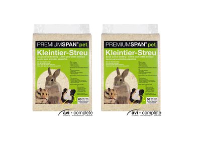 2 x 60 l Premiumspan  pet  Einstreu Kaninchen Kleintierstreu v. avi-complete