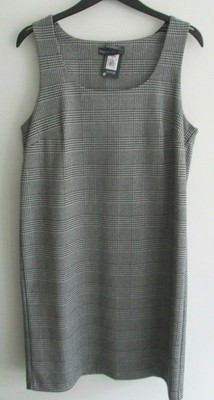 black and white pinafore dress