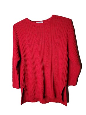Diane von Furstenberg Color Authority Vintage Women's Red Sweater Size Large t15