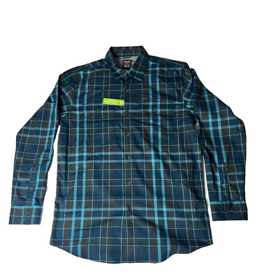 Wrangler Mens Blue Button Down Dress Long Sleeve Shirts Size M