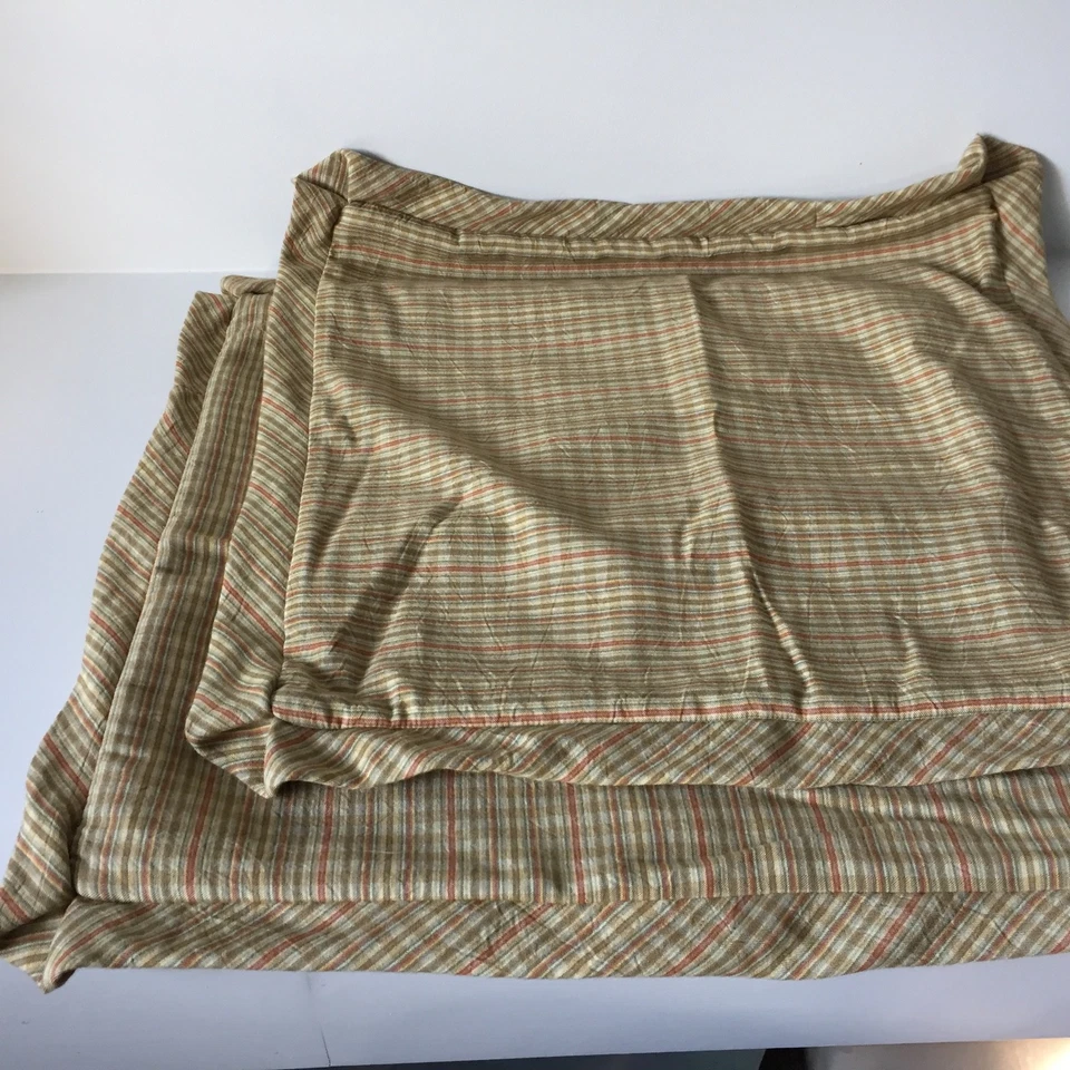 2 Lillian August Throw Pillow Covers 19 in. Square Brown Stripe with Ruffle Edge - Image 2 of 4