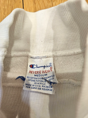 Vintage 90s CHAMPION Reverse Weave Mock Neck White Vintage 90s CHAMPION Reverse Weave Mock Neck White