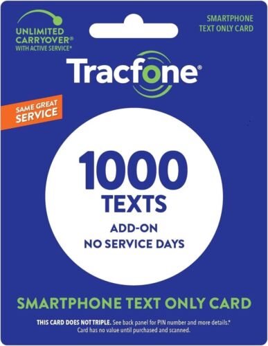 TracFone 1000 Textnachrichten Prepaid Nachfüllkarte, nur für Smartphones. - Bild 1 von 3