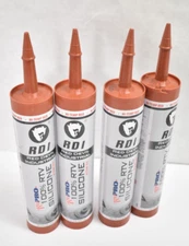 Lot of 4 RDI Red Devil RD Pro Heat Resist 100% RTV Silicone Sealant Hi Temp Red