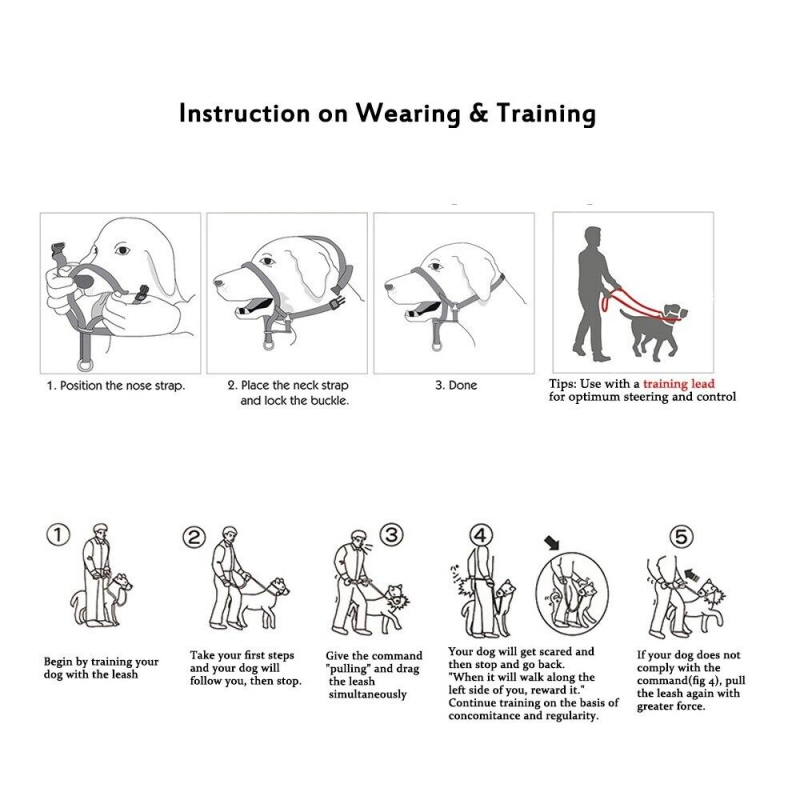 Uk Dog Halter Halti Training Head Collar Gentle Leader Harness Nylon