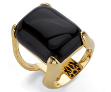 RECTANGLE BLACK ONYX PILLOW GP RING 14K GOLD STERLING SILVER 5 6 7 8 9 10