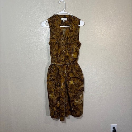 Anthropologie Moulinette Soeurs  Brassica Safari Belted Floral DRESS SZ 4