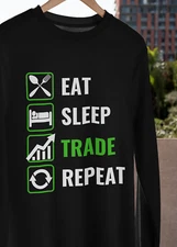 Eat Sleep Trade Repeat T-SHIRT Lucky Trading Stock Exchange Trader BEST GIFT TEE