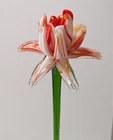 Vintage Murano Style Art Glass Long Stem Flower 20" Orange White Swirl Tulip