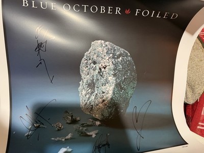Blue October Signed Autographed Foiled 24x24 Poster Justin Furstenfeld +3