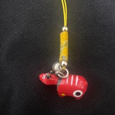 Akabeko Mini Size Warding Off Evil Spirits Red Cow Bobblehead Japanese USED K