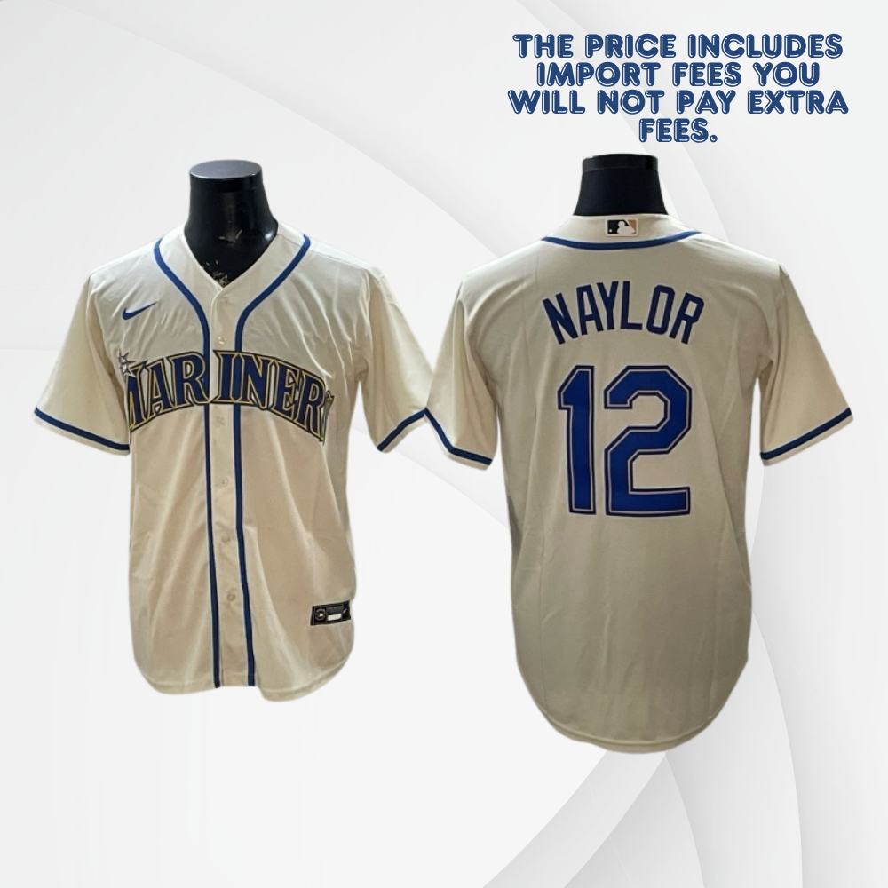 Men's Mariners #12 Josh Naylor Cream Cool Base Jersey Stitched | eBay
