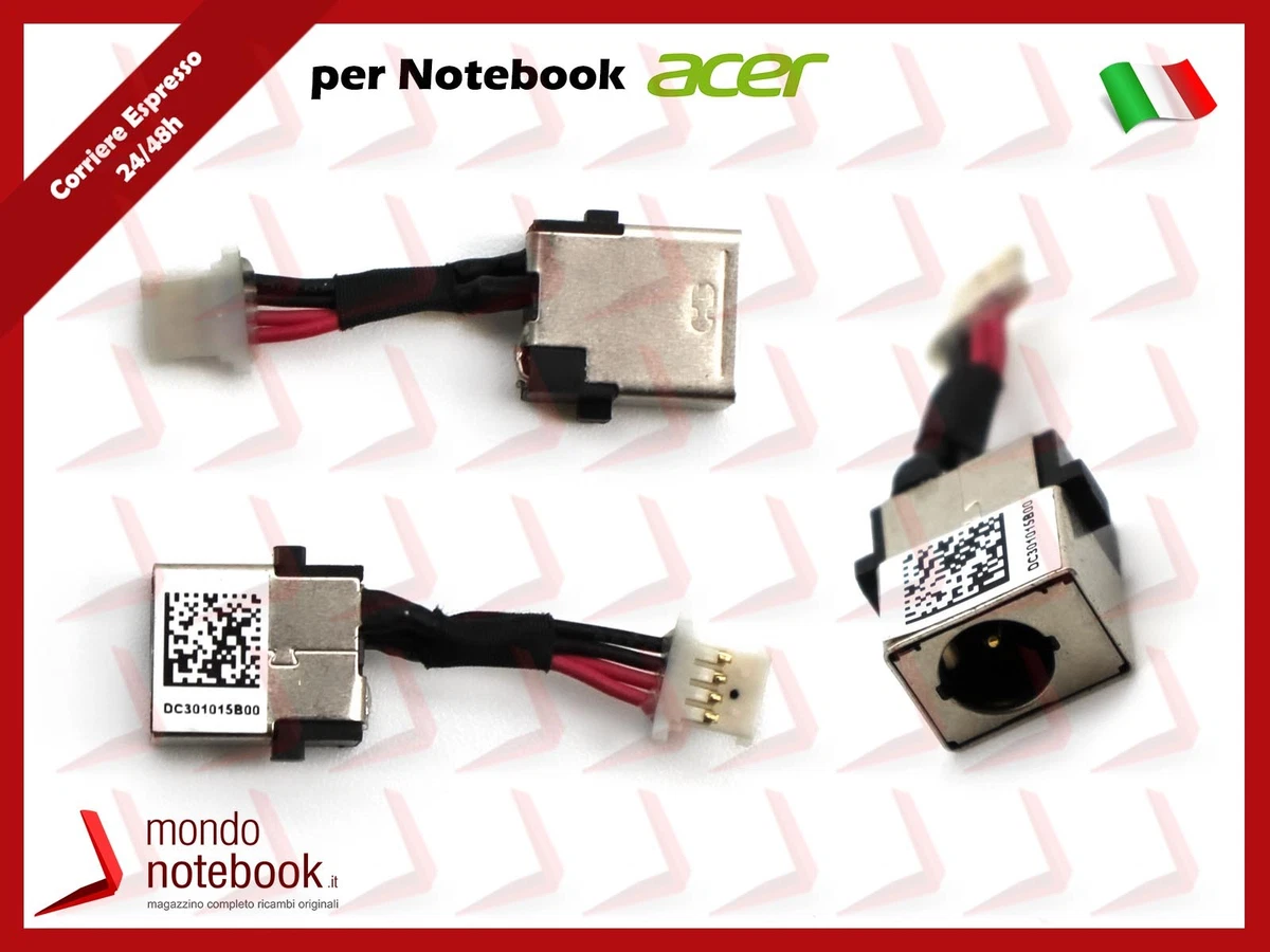 Power4Laptops Connettore Alimentazione Portatile Con Cavo Per Acer Aspire ES1-512-C5YW – Ricambio