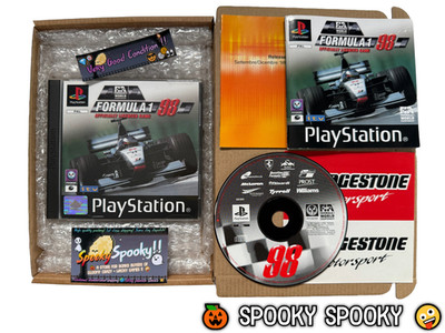 Formel 1 98 PS1 - UK PAL sehr guter Zustand CIB mit Reg - Promo Inserts - Sticker - Tracked