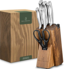 Blocco Coltelli - Set Coltelli Da Cucina 7 Pezzi Con Blocco Porta Coltelli E Aff