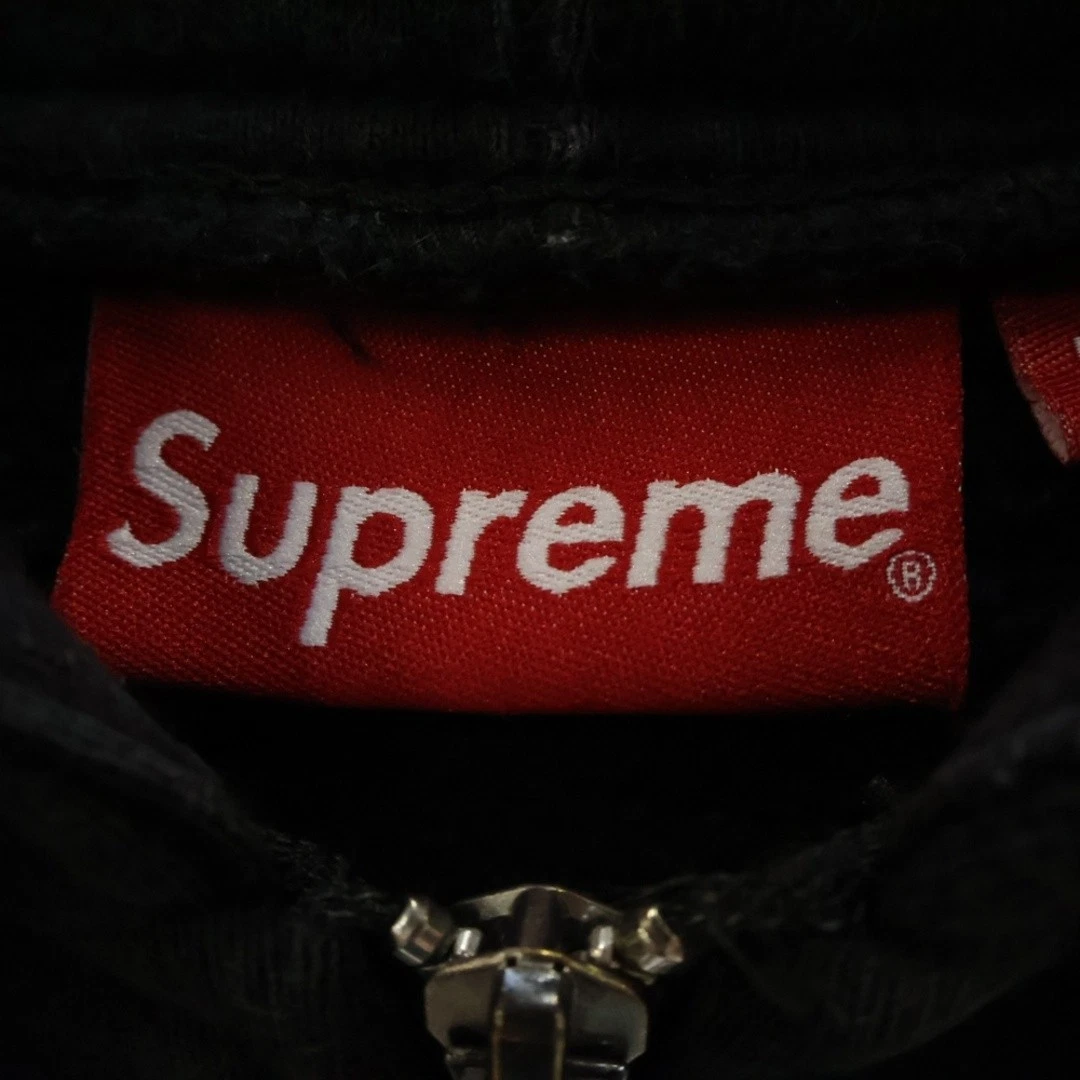 Felpa con cappuccio SUPREME 19SS Topline zip nera usata 3c90b26982d9588c0