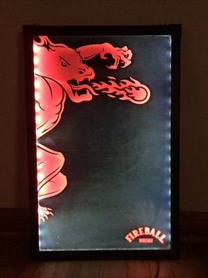Fireball Whisky LED Light Up Restaurant Bar Menu Board 23.5   x 15.5 