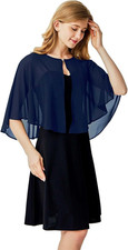 Chiffon Capelet Women'S Soft Shawls and Wraps for Evening Dresses, Wedding Forma