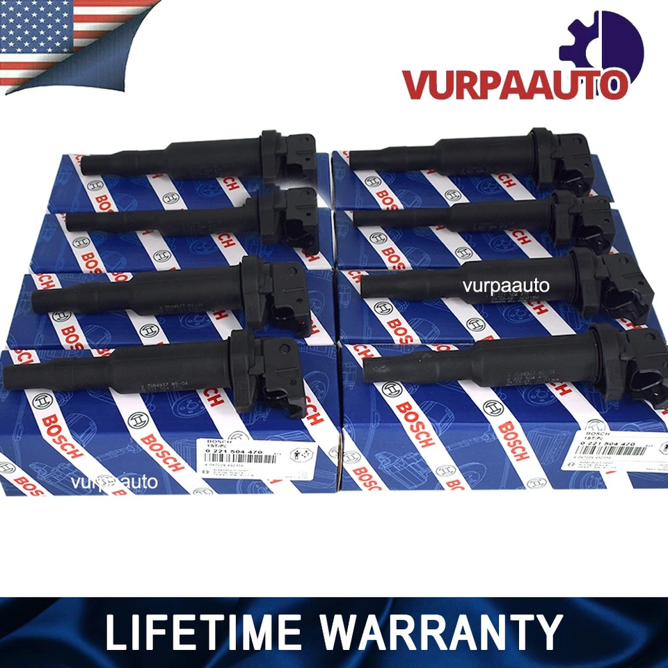 8 conjuntos bobina de ignição original do fabricante com bota conector para BMW 5 6 7 x5 x6 0221504470 - Imagem 2 de 4