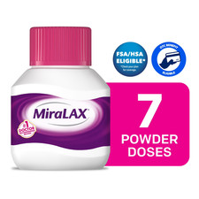 MiraLAX Laxative Powder, Gentle Constipation Relief for Adults,7 Doses 4.1oz