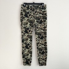 PILCRO Anthropologie Womens Sz 28 Camo High Rise Button Fly Skinny Corduroy Pant