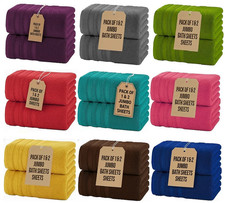 Image of 2X Big Super Jumbo Bath Sheet Towels 100% Egyptian Cotton Large Jumbo Bath Towel