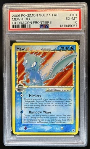 2006 Pokemon EX Dragon Frontiers Mew Holo Gold Star #101/101 PSA 6