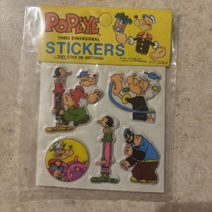 1981 Vintage Retro Popeye King Features 3D Puffy Sticker Sealed Packet