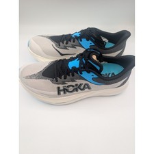 Hoka Rocket X 3 White Black Cyan Running Shoes 1127734 Mens 9 Womens 10