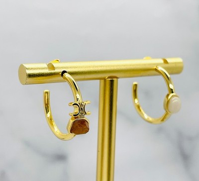 CELINE Asymmetric Monogram Hoop Earrings - Pre owned / MI6361