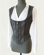 Damen Trachtenweste * Gr.36 * schwarz mit Ledereinsatz *