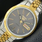 AUTOMATIC VINTAGE REFURBISHED SEIKO 5 JAPAN MENS GREY COLOR DIAL WATCH a442106-1
