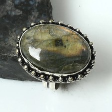 Labradorite Gemstone Handmade Ring Jewelry For Unisex US Size-8.25 AR 17831