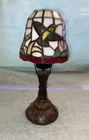 Vintage Banash Boston Tiffany Light Style Candle Holder Hummingbird Glass Shade